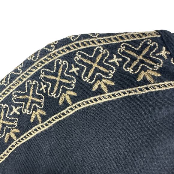 J.Jill Peasant Dress Size XL Petite Embroidered Tassels Boho 3/4 Sleeve Knit - Picture 9 of 11